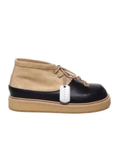 MARNI MARNI ROUND TOE PANELLED BOOTS