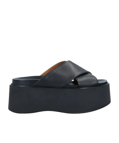 Marni Round Toe Sandals In Animal Print
