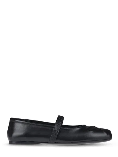 Marni Patent-finish Ballerina Shoes In Black