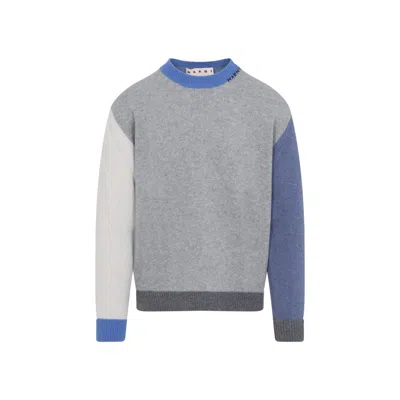 MARNI ROUNDNECK GREY CASHMERE PULLOVER