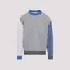 Marni Color-block Metallic Cashmere Sweater In Gray