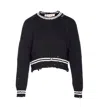 Marni Roundneck Crewneck Crop Distressed Ribbed Contrast In Black