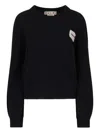 Marni Womens 00n99 Branded-patch Knitted Cashmere Jumper