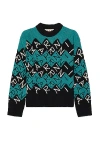 Marni Intarsia Logo Virgin Wool Sweater In Black
