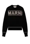 Marni Intarsia Wool Sweater In Black