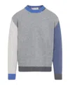 Marni Color-block Metallic Cashmere Sweater In Gray