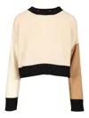 Marni Women Ppnk Color Block Cashmere Cropped Sweater In Neutral