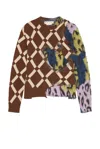 Marni Multicolour Argyle Wool-mohair Two-in-one Jumper In Multicolor