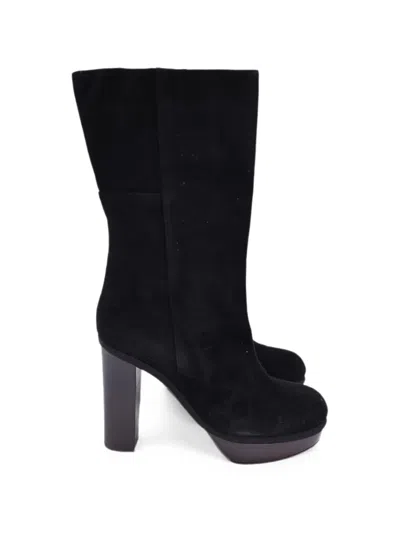 Pre-owned Marni Round-toe Platform Boots In Black
