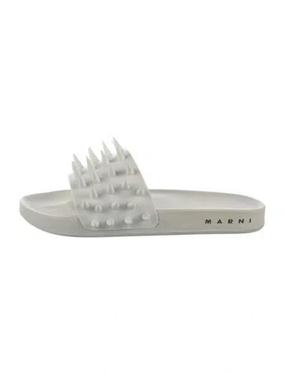 Pre-owned Marni Rubber Slides In White