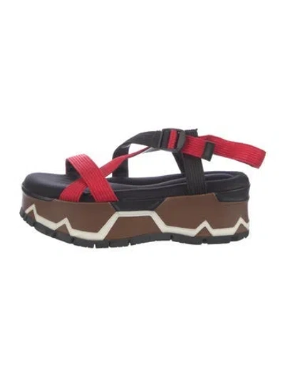 Pre-owned Marni Rubber Slingback Sandals In Multi
