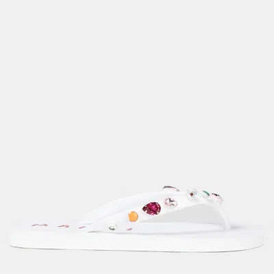 Pre-owned Marni Rubber Thong Sandals 36 In White