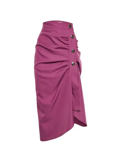 Pre-owned Marni Ruched Asymmetric Midi Skirt In Pink