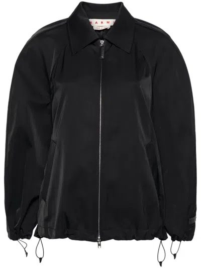 Marni Ruched-detail Zipped Jacket In Black