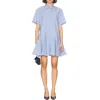 Marni Ruffle Skirt Cotton Dress In Blue