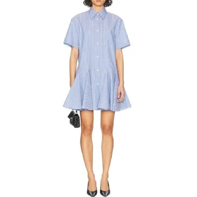 Marni Ruffle Skirt Cotton Dress In Blue