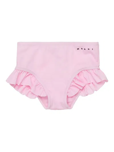 Marni Babies' Ruffled Bikini Bottom In Pink