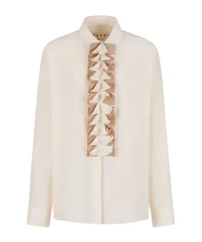 MARNI MARNI DETACHABLE PLASTRON TWILL SHIRT