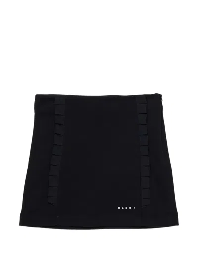 Marni Kids' Ruffled Mini Skirt In Black