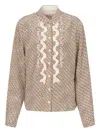 Marni Ruffled Printed Shirt In Neutral