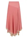 Marni Creponne Silk Peplum Midi Skirt Clothing In Pink