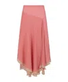 Marni Creponne Silk Peplum Midi Skirt Clothing In Pink