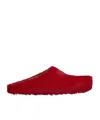Marni Sabot Brushed Leather Slides In Red