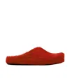 Marni Long-haired Fussbett Clogs In Red