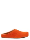Marni Men Fussbett Sabot Hairy Mules In Orange
