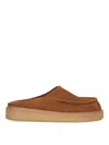 Marni Brown Suede Sabot Slip-on Loafers In Brown
