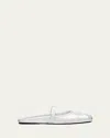 Marni Sabot Metallic Mary Jane Ballerina Flats In Silver
