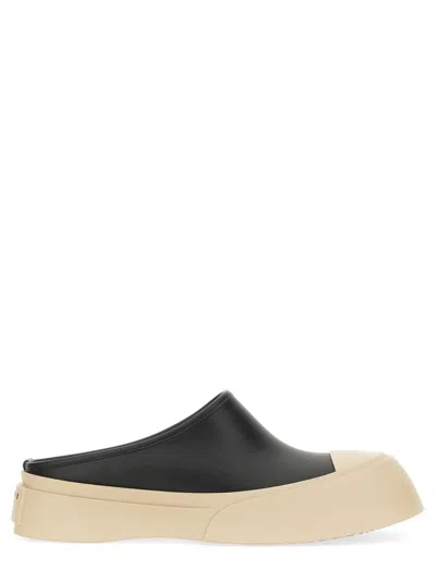Marni Pablo Leather Flats For Men In Black