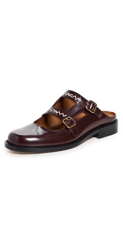 Marni Sabot Sandals Burgundy