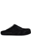 Marni Black Long-haired Calfskin Footbed Sabot In Nero