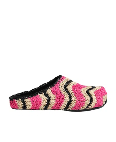 Marni Sabot Woven Slip-on Mules In Multicolor