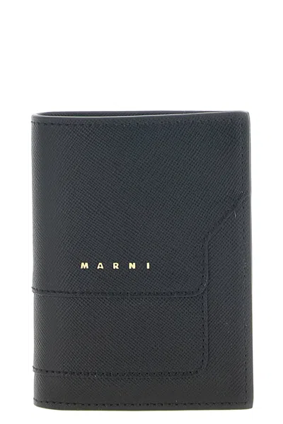 Marni Saffiano Bi-fold Wallet In Black