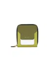 Marni Saffiano Double Fold Zipper Wallet In Green