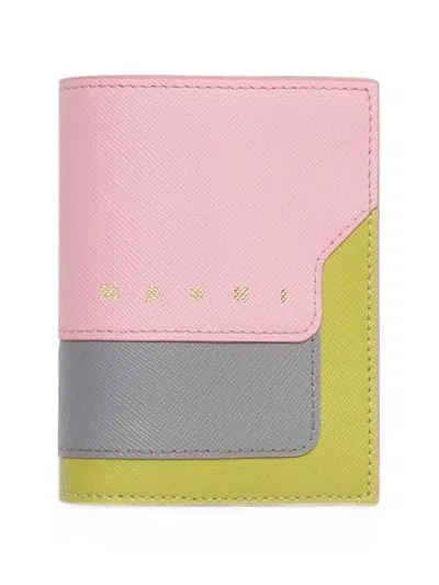 Marni Saffiano Leather Bifold Wallet In Black
