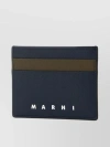 Marni Man Two-tone Leather Cardholder In Blue