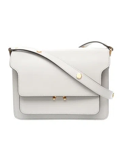 Pre-owned Marni Saffiano Leather Shoulder Bag In Gray