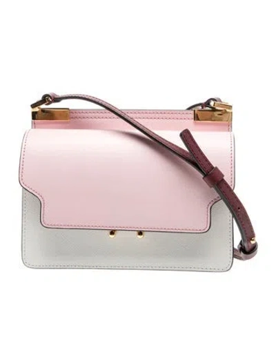 Pre-owned Marni Saffiano Leather Shoulder Bag In Pink