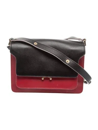 Pre-owned Marni Saffiano Leather Shoulder Bag In Red