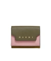 Marni Saffiano Leather Tri-fold Wallet In Brown