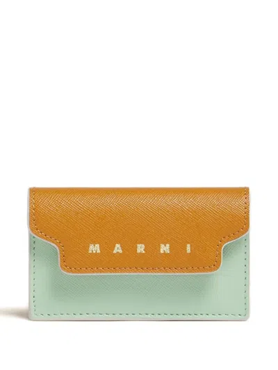 Marni Saffiano Leather Wallet In Burgundy