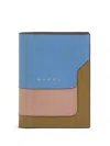 Marni Saffiano-leather Wallet In Blue