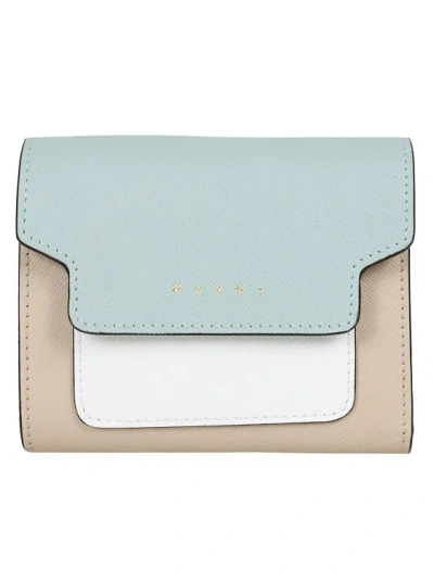 Marni Saffiano Leather Wallet In Grey