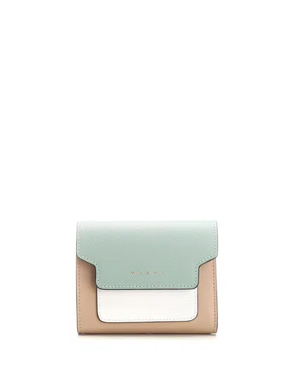 Marni Saffiano Leather Wallet In Multicolour