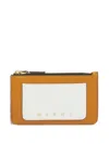 Marni Saffiano-zipped Cardholder In Brown