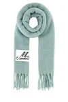 Marni Green Brushed Alpaca Logo Scarf