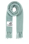 Marni Green Brushed Alpaca Logo Scarf